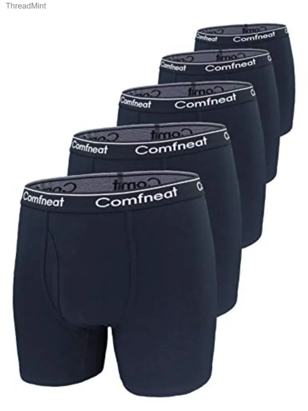 Comfneat Men's Big & Tall Boxer Briefs 5-Pack 3XL-7XL Cotton Spandex